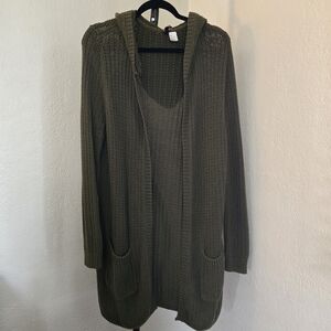 Divided Olive Knit Cardigan